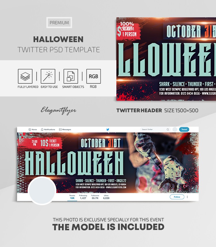 Evento de Halloween en Twitter by ElegantFlyer