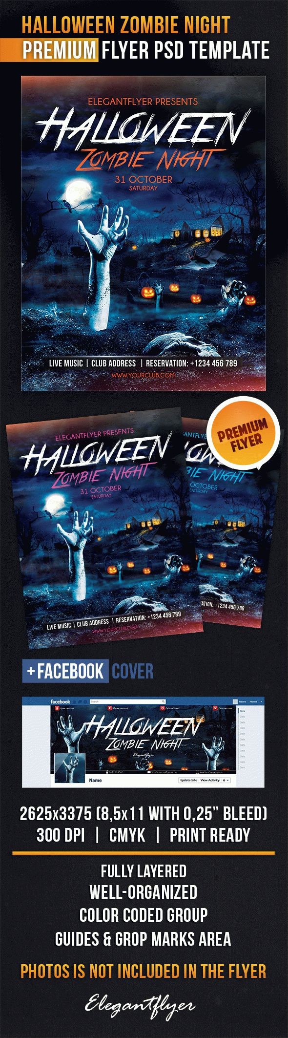 Halloween Zombie Night - Noc Zombie na Halloween by ElegantFlyer