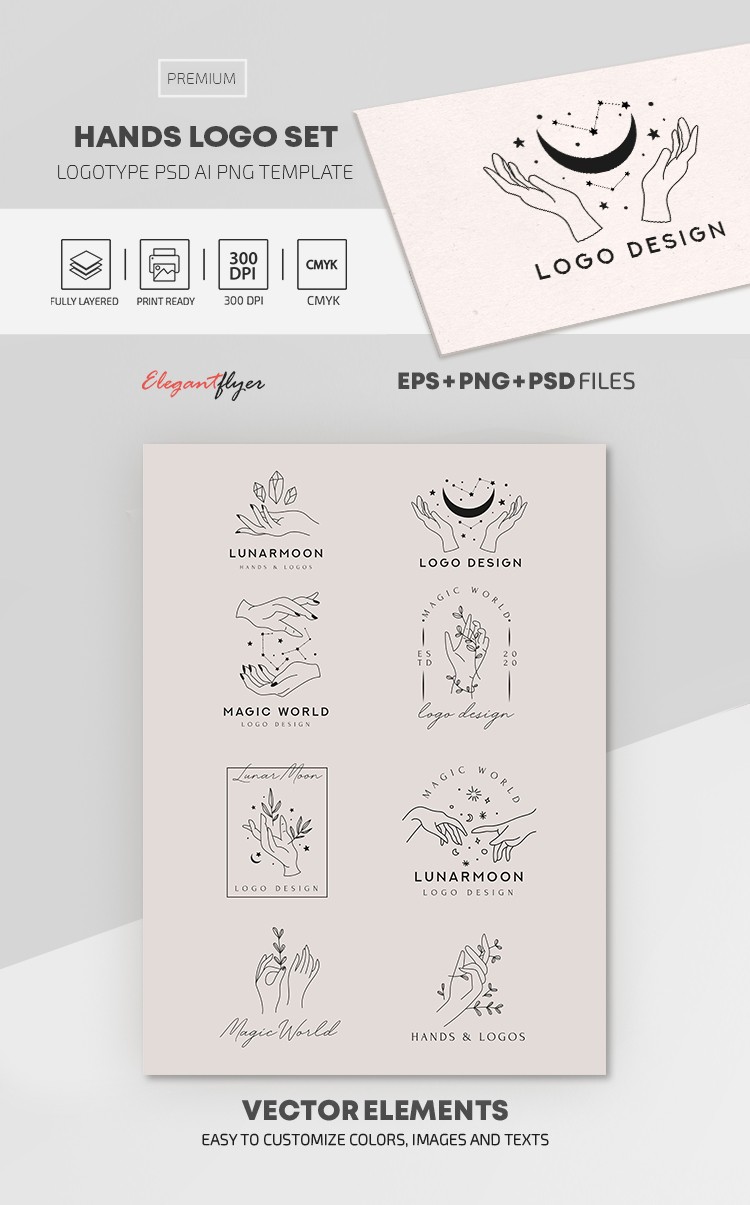 Set de logos de mains by ElegantFlyer