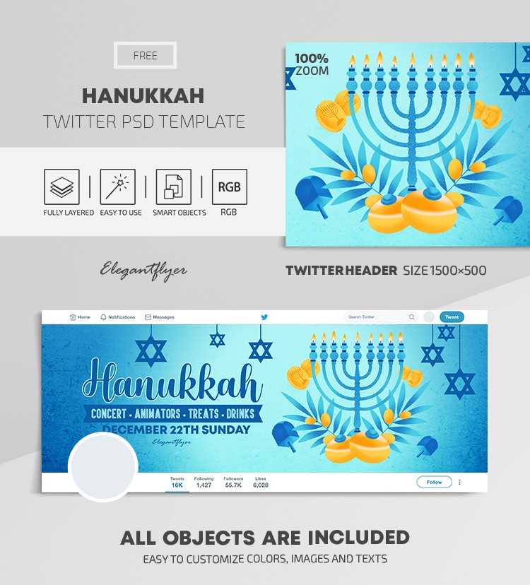 Hanukkah Twitter by ElegantFlyer