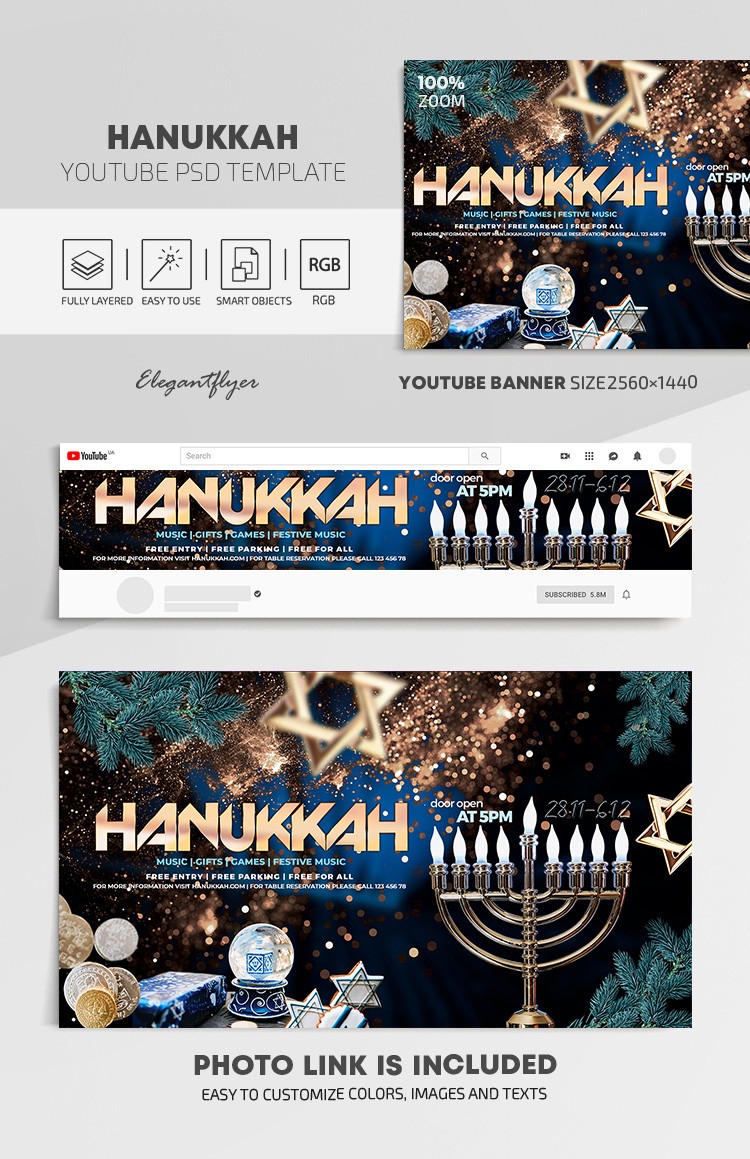Hanukkah Youtube by ElegantFlyer