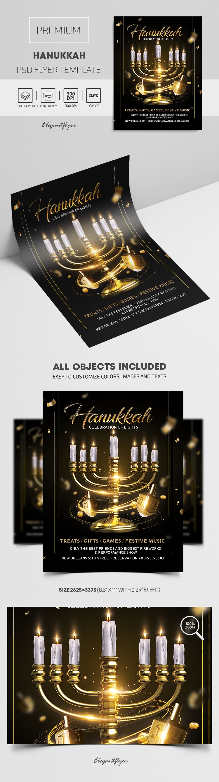 Hanukkah Flyer by ElegantFlyer