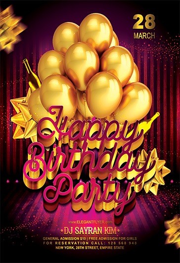 1000+ Free Birthday Flyer Templates (PSD) - by Elegantflyer