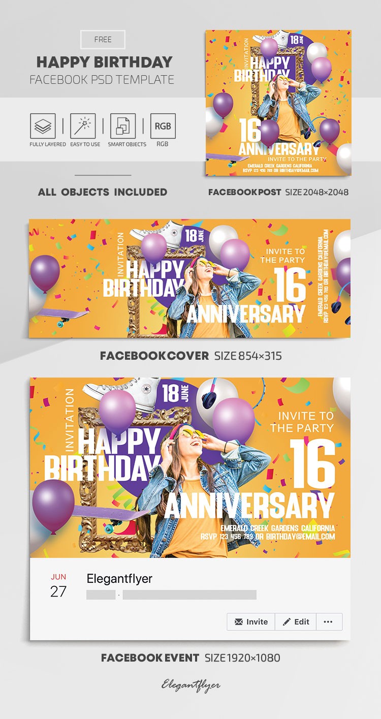 Joyeux anniversaire Facebook by ElegantFlyer