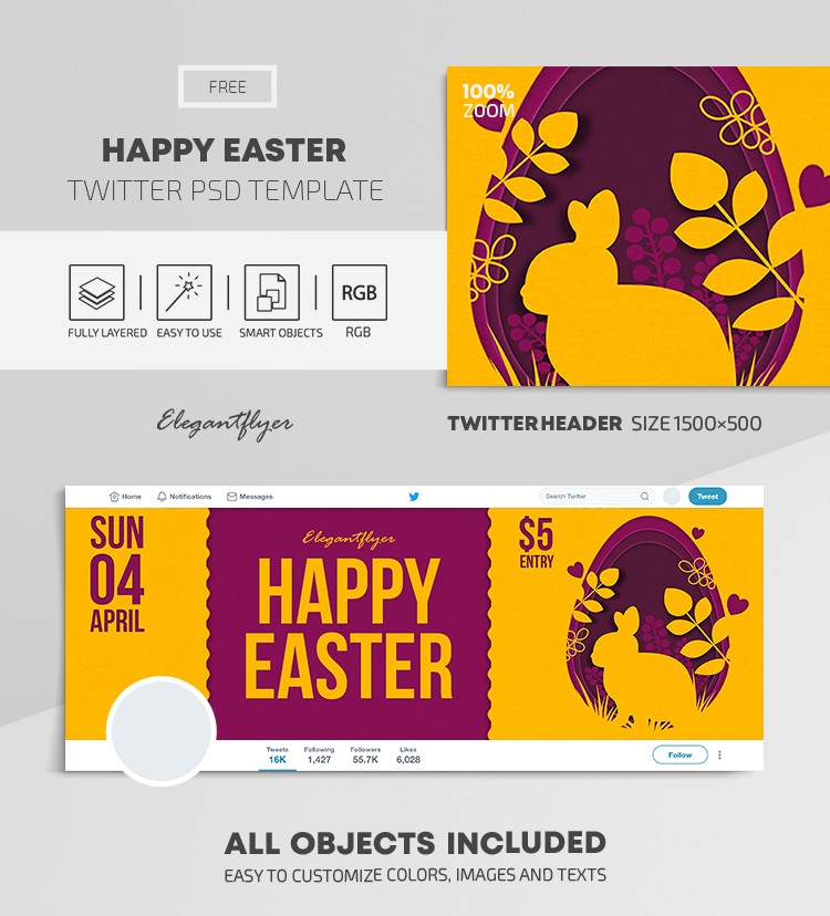 Wesołych Świąt Wielkanocnych Twitter by ElegantFlyer