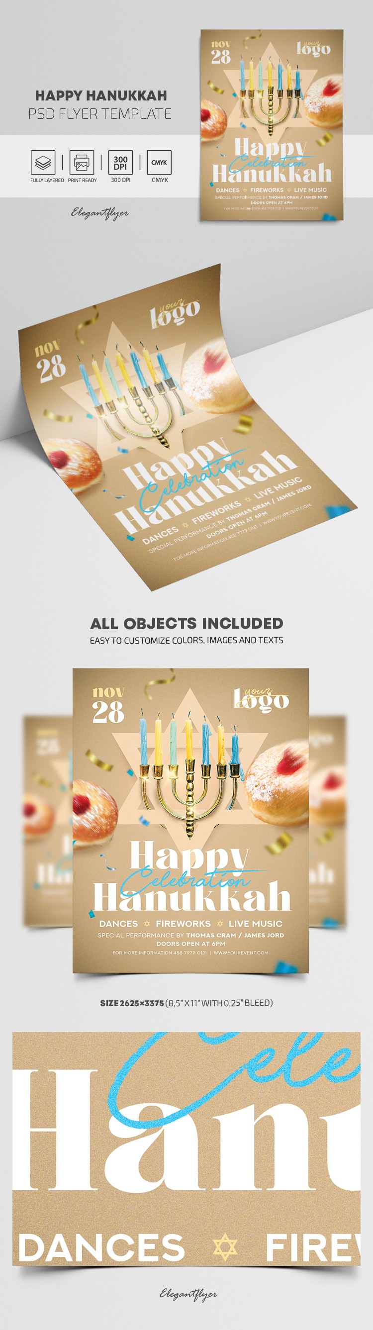 Happy Hanukkah Flyer by ElegantFlyer