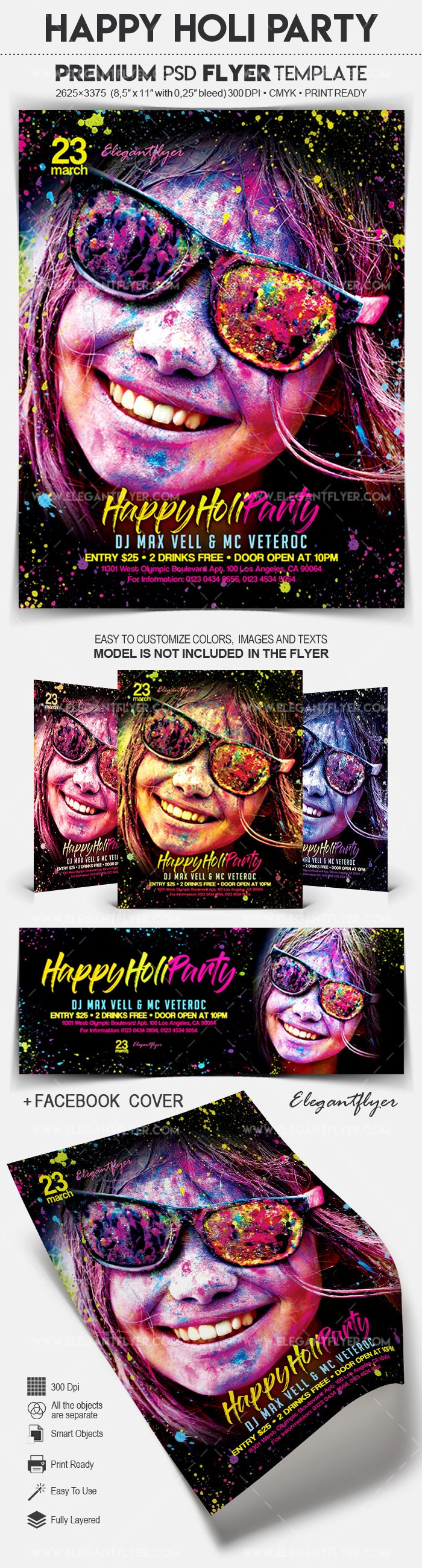 Szczęśliwe Holi Party by ElegantFlyer