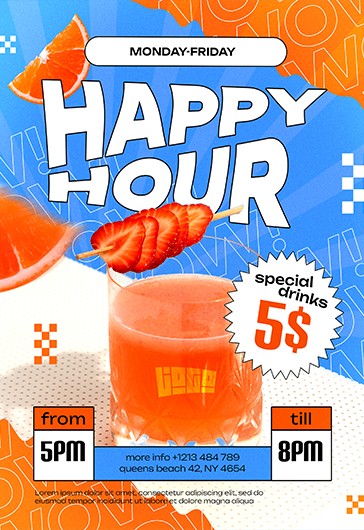 Free and customizable happy hour templates