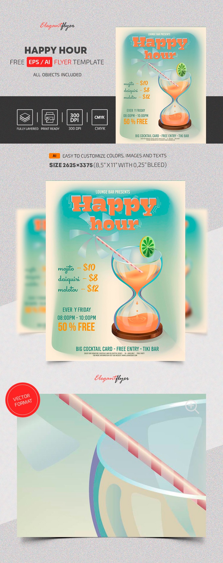 Happy Hour Vector Flyer by ElegantFlyer