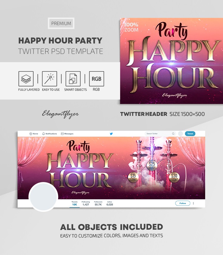 Festa Happy Hour su Twitter by ElegantFlyer