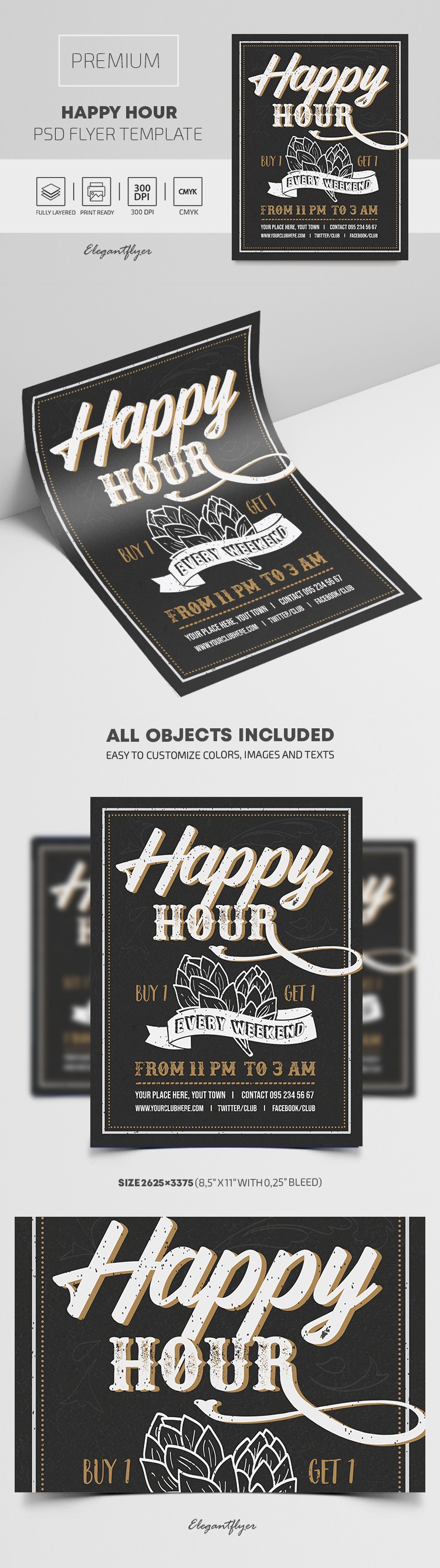 Happy Hour Flyer --> Happy Hour Flyer by ElegantFlyer