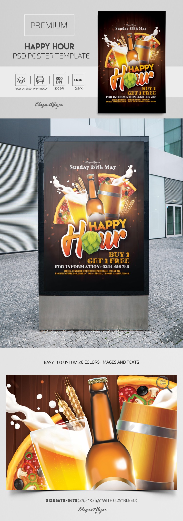 Happy Hour Poster -> Happy Hour Plakat by ElegantFlyer