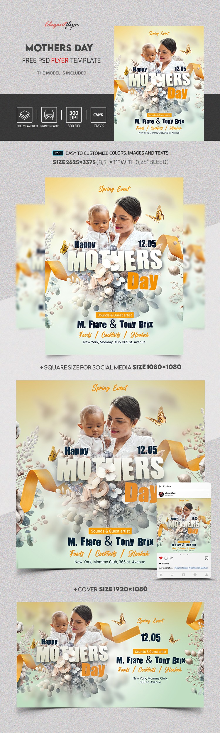 Journée de la fête des mères joyeux by ElegantFlyer