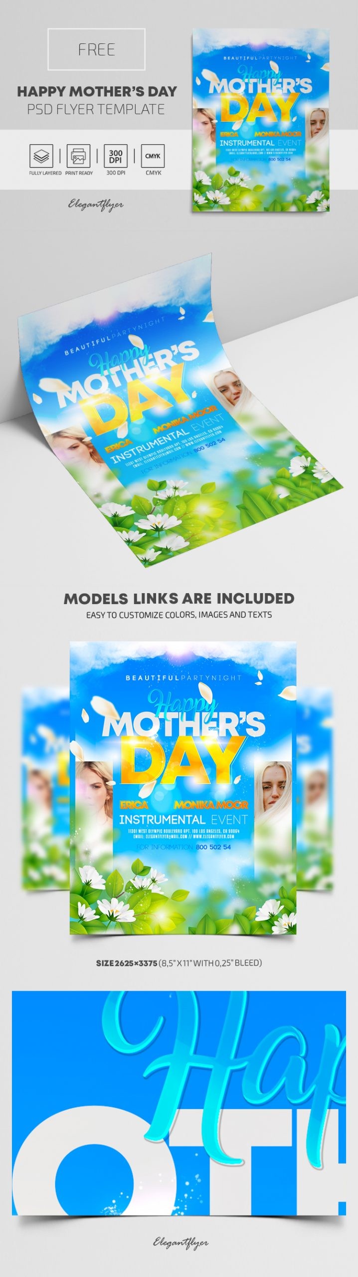 Happy Mother's Day Flyer - Flyer de joyeuse fête des mères by ElegantFlyer