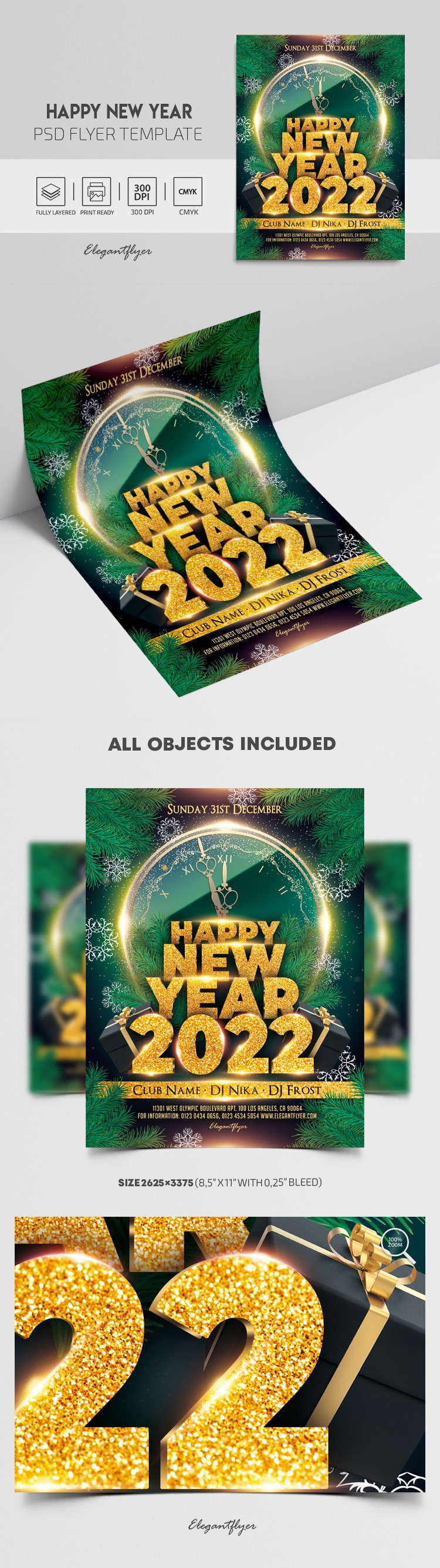 Szczęśliwy Nowy Rok Usługa drukowania. by ElegantFlyer
