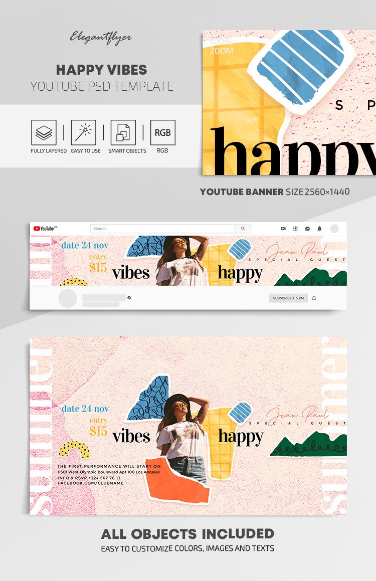 Happy Vibes Youtube by ElegantFlyer