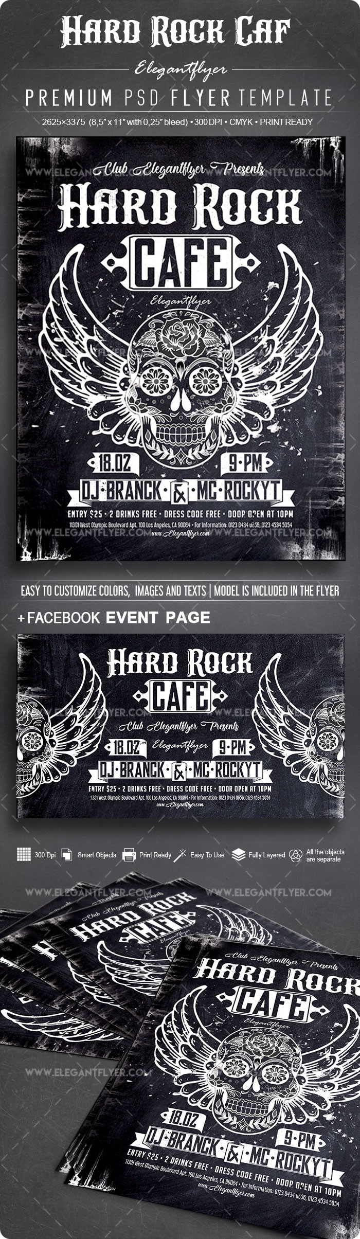 Hard Rock Café by ElegantFlyer