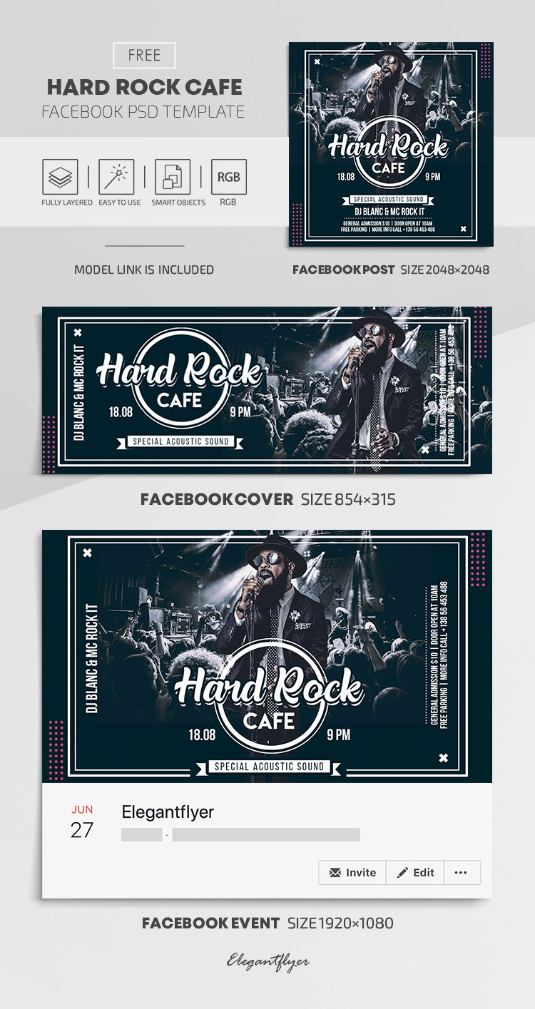 Hard Rock Cafe Facebook -> Hard Rock Cafe Facebook by ElegantFlyer