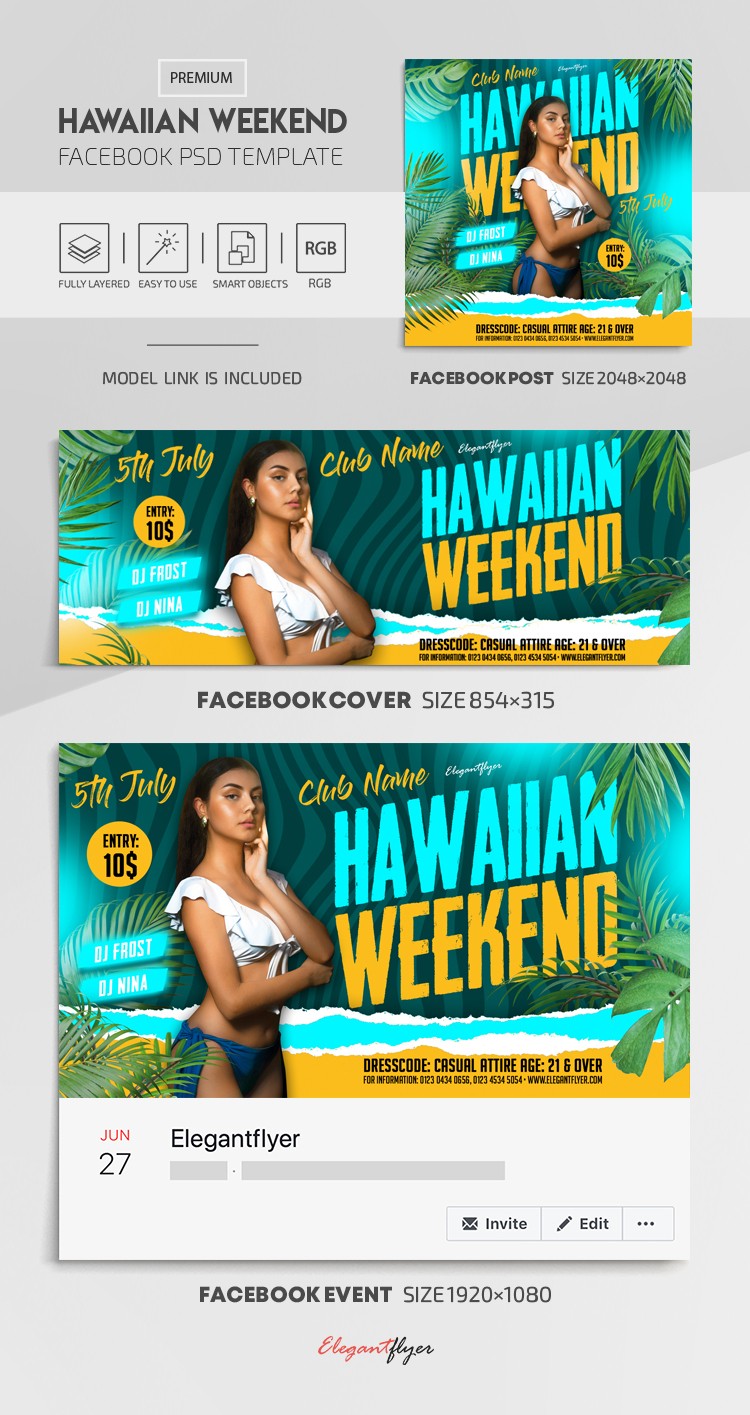 Fin de semana hawaiano en Facebook. by ElegantFlyer