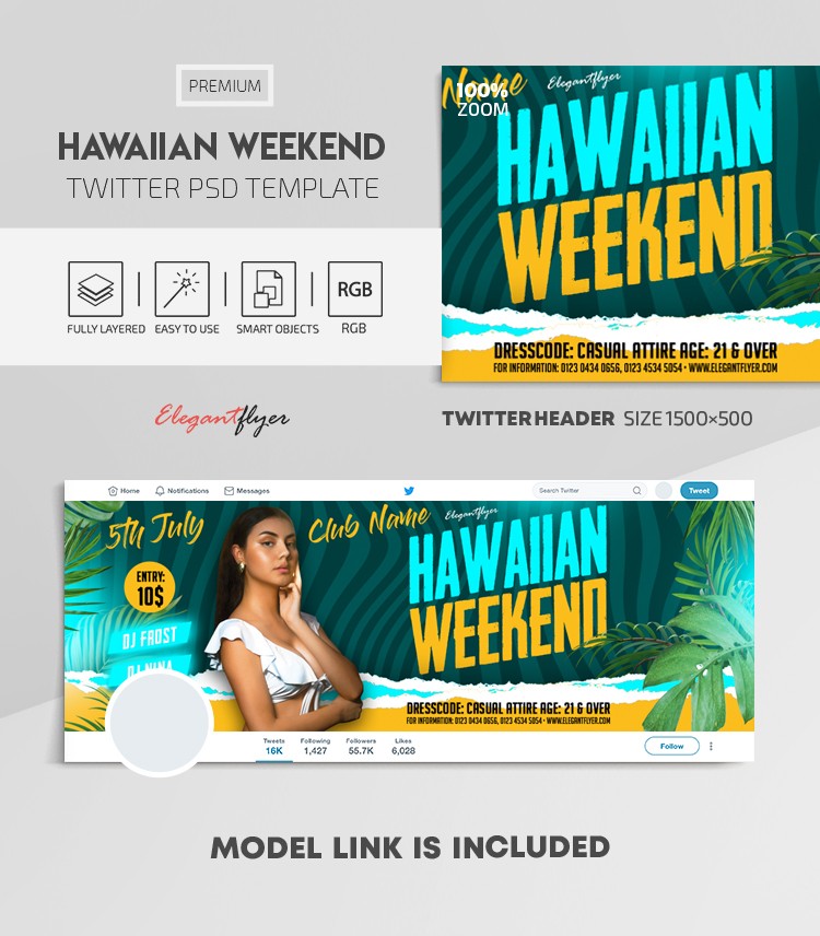 Hawaiian Weekend Twitter by ElegantFlyer