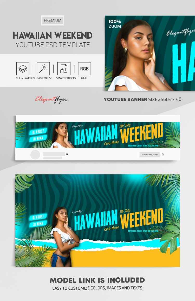 Week-end hawaïen Youtube by ElegantFlyer