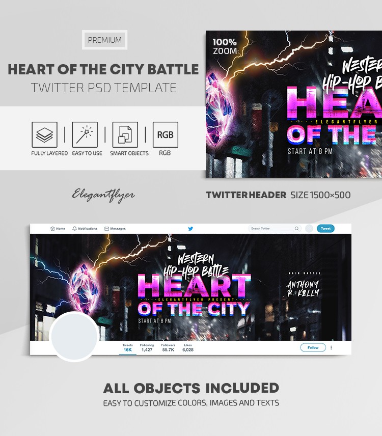 Heart of the City Battle Twitter by ElegantFlyer