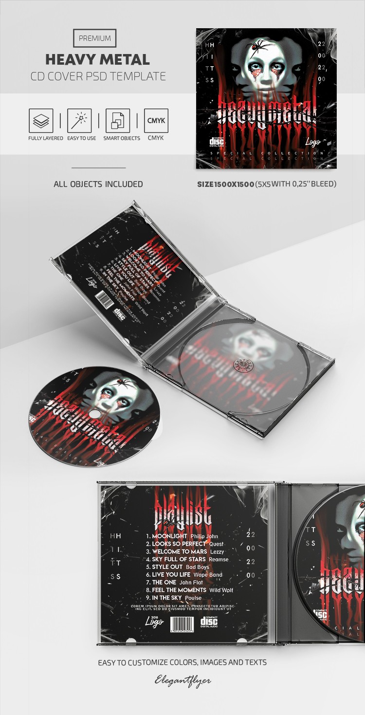 Copertina del CD di heavy metal by ElegantFlyer
