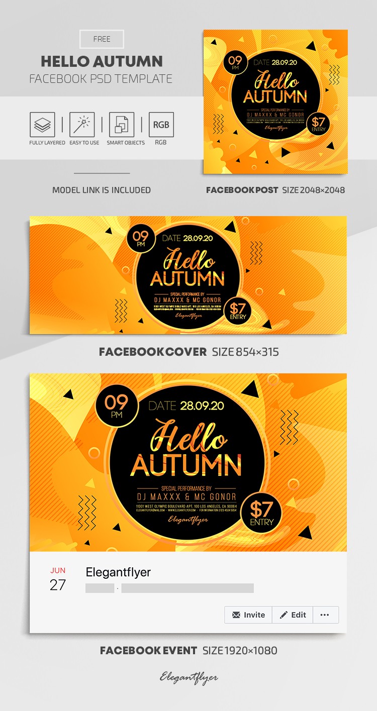 Hello Autumn Facebook by ElegantFlyer