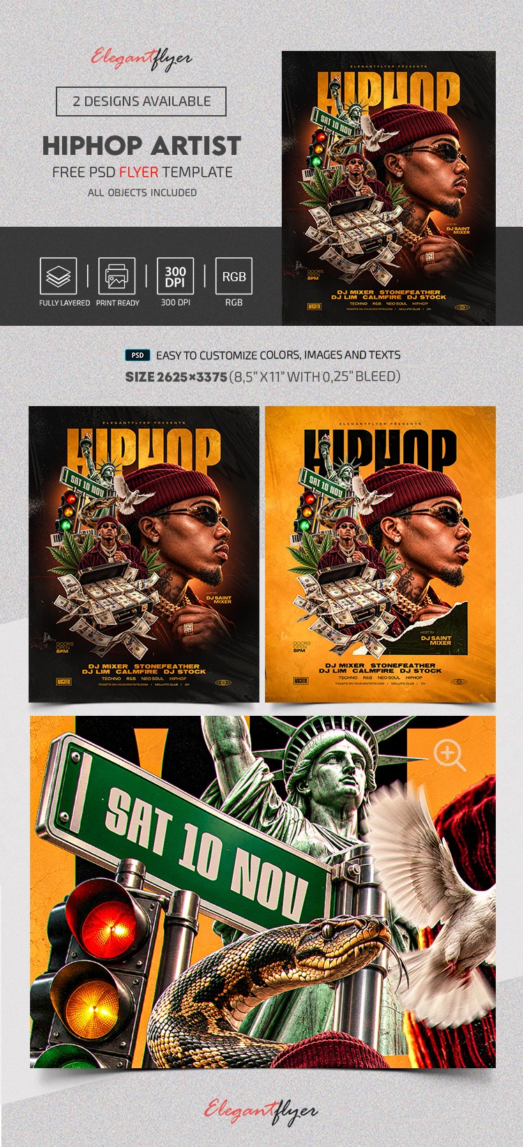 Hip Hop Artist Flyer by ElegantFlyer