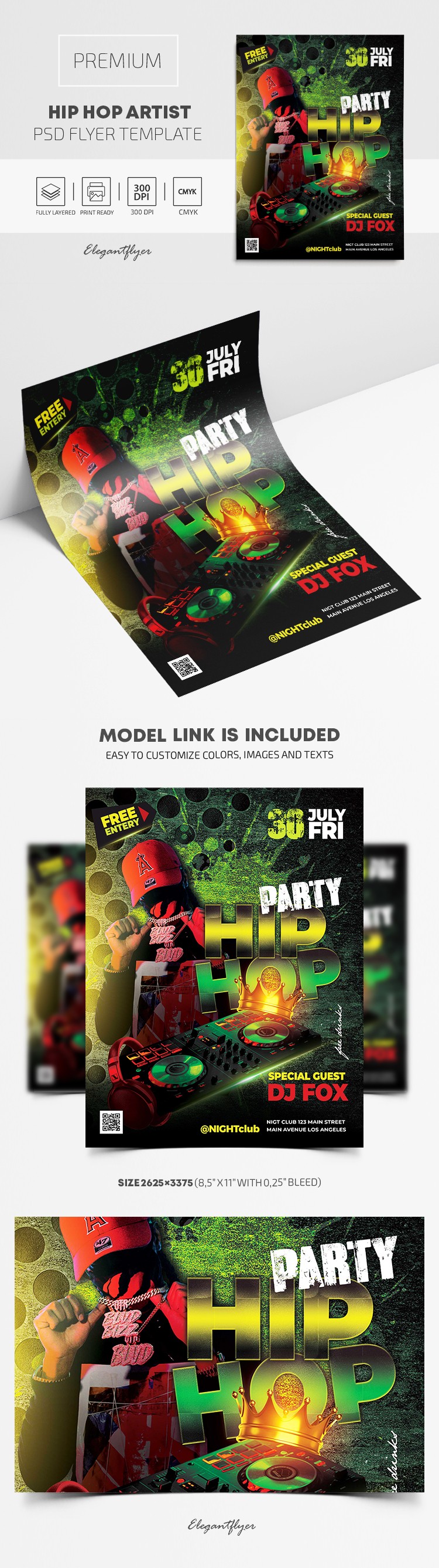 Hip Hop Artist Flyer by ElegantFlyer