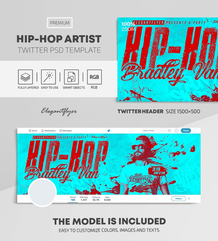 Hip-Hop Künstler Twitter by ElegantFlyer