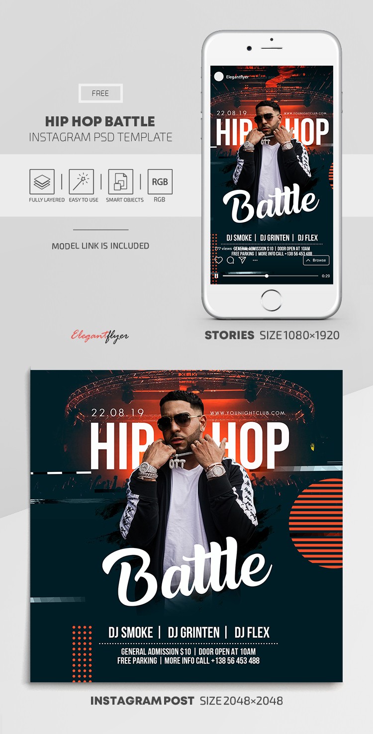 Batalha de Hip Hop no Instagram by ElegantFlyer