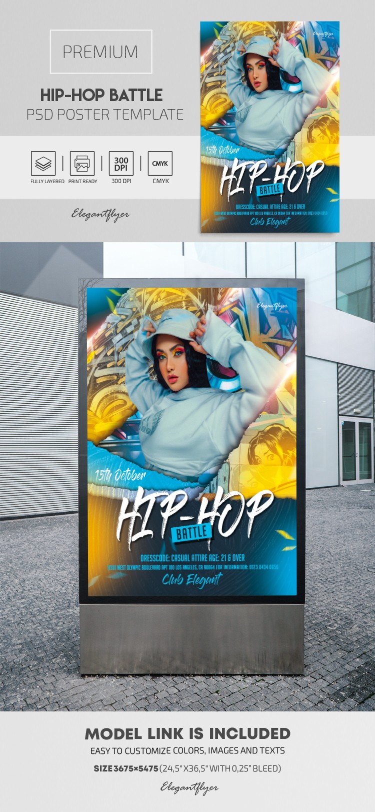 Cartaz da Batalha de Hip-Hop by ElegantFlyer
