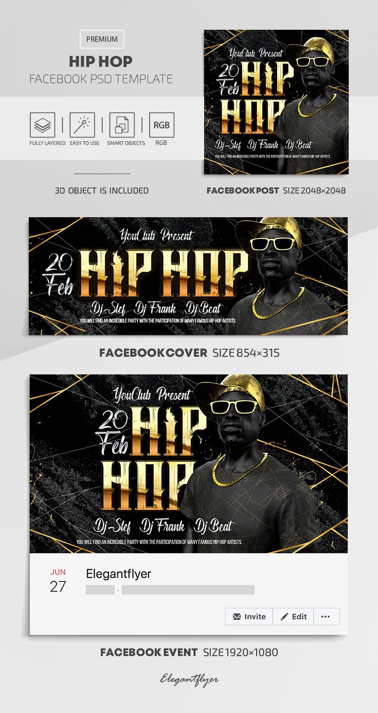 Black Artistic Hip Hop Facebook Premium Social Media Template Psd By Elegantflyer 5361