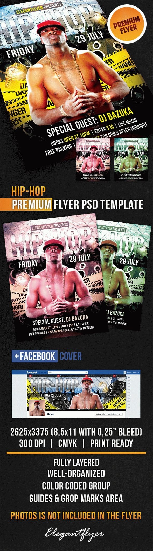 Hip-Hop Flyer by ElegantFlyer