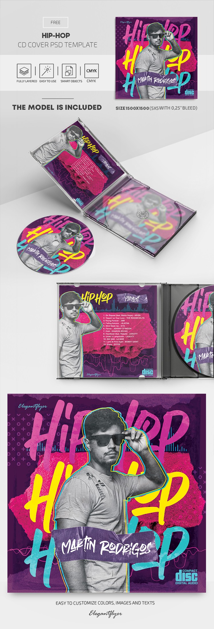Copertina del CD Hip Hop by ElegantFlyer