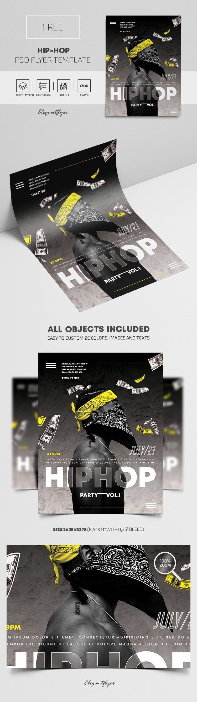 Plakat Hip Hop by ElegantFlyer