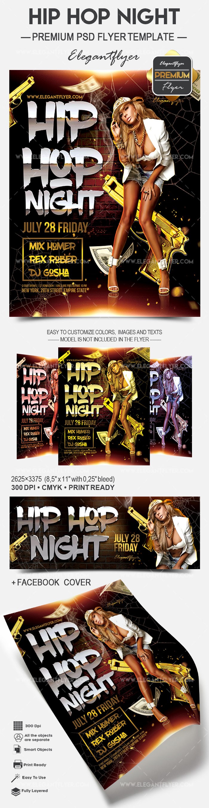 Noite de Hip Hop by ElegantFlyer