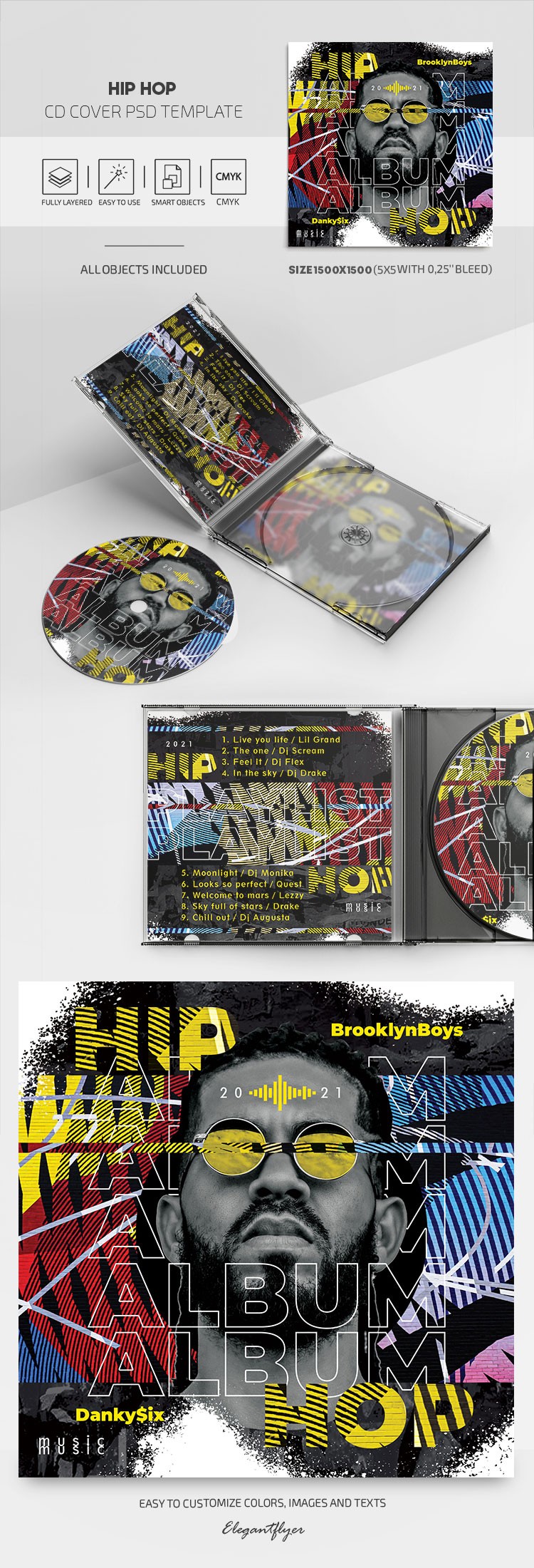Hip Hop CD Cover by ElegantFlyer
