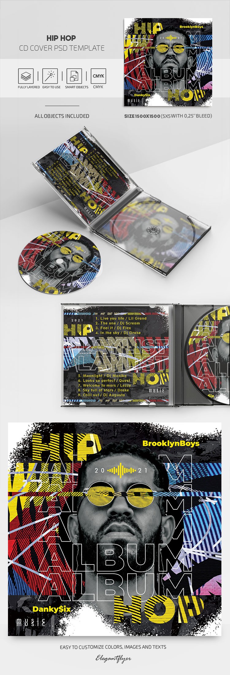 Portada de CD de Hip Hop by ElegantFlyer