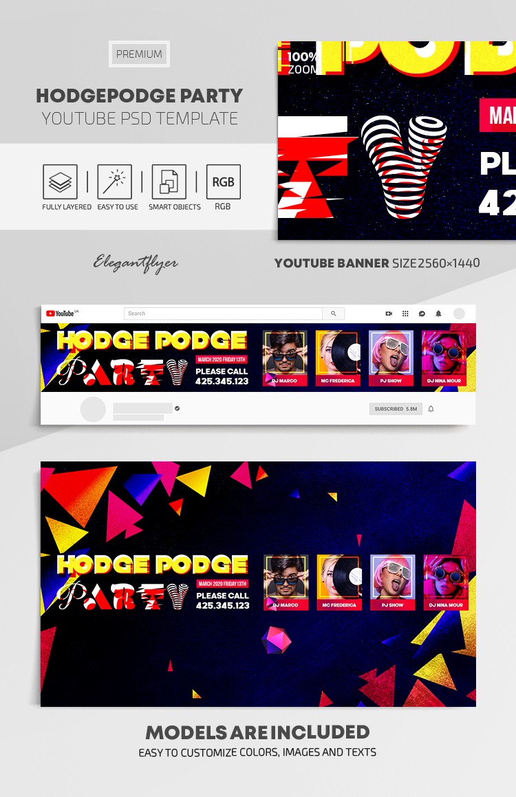 Hodgepodge Party Youtube by ElegantFlyer