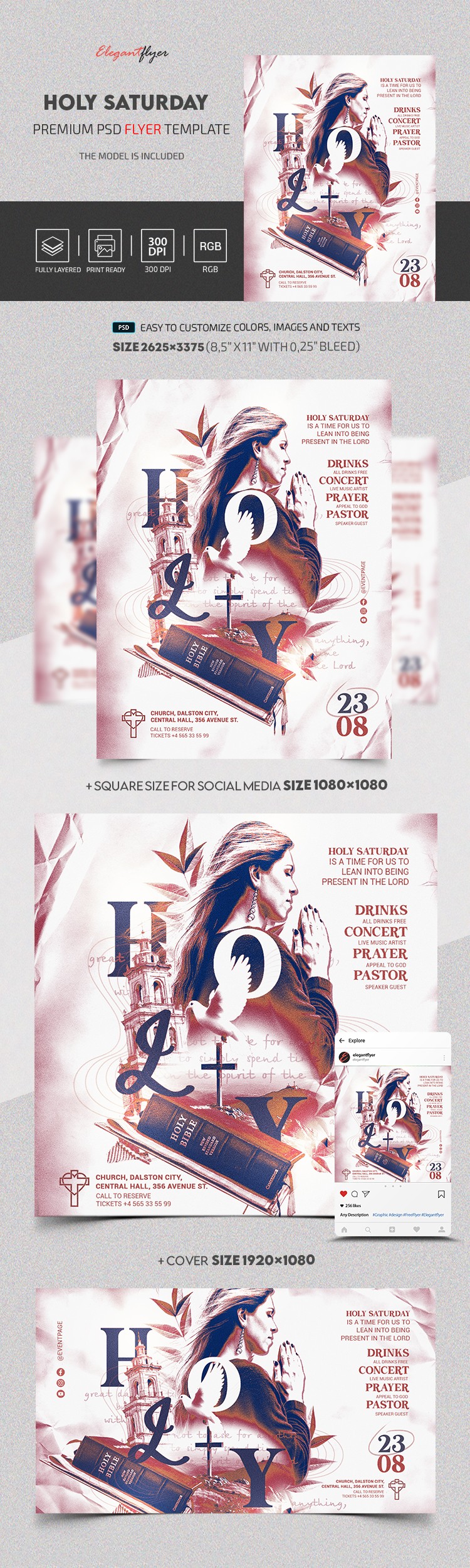 Samedi saint Événement d'église by ElegantFlyer