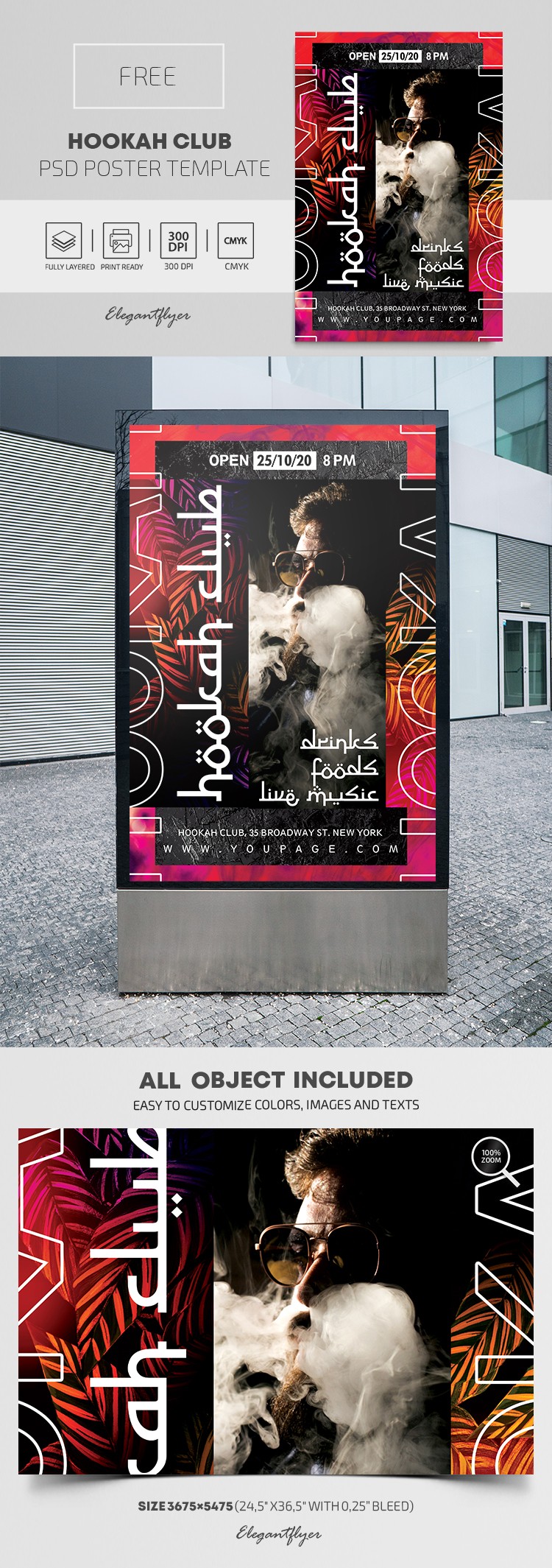 Hookah Club Poster = Hookah Club Plakat by ElegantFlyer