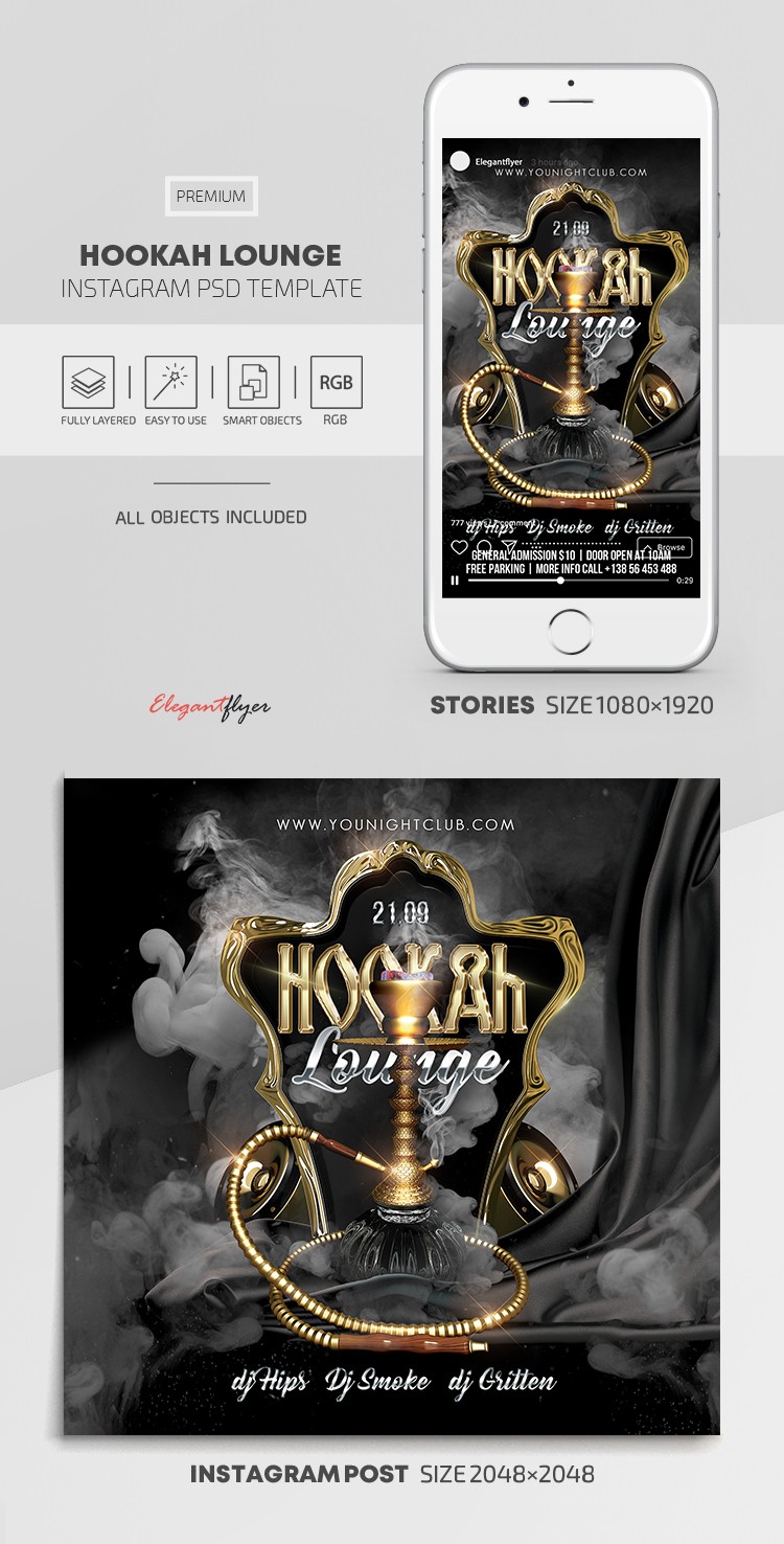 Hookah Lounge - Salón de Hookah by ElegantFlyer