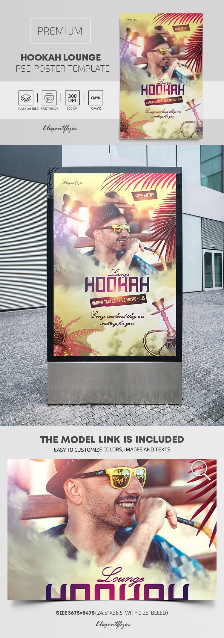Poster del Hookah Lounge by ElegantFlyer