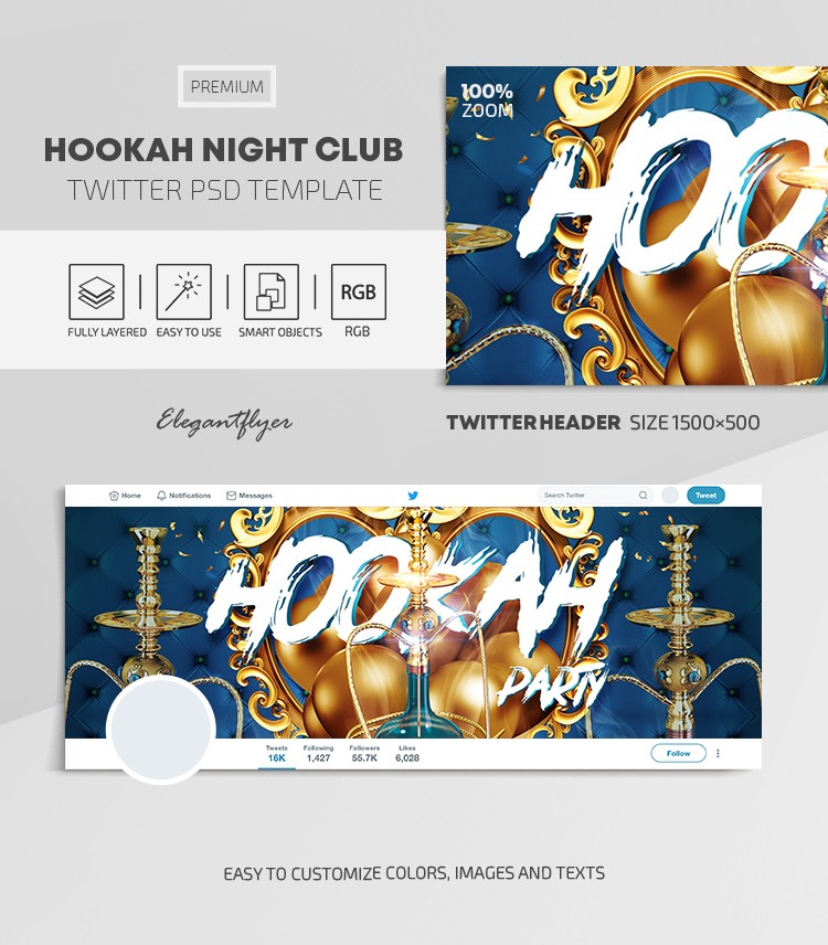 Hookah Night Club Twitter by ElegantFlyer