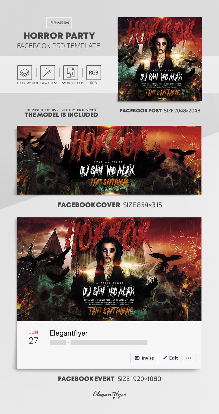 Festa de Horror no Facebook by ElegantFlyer