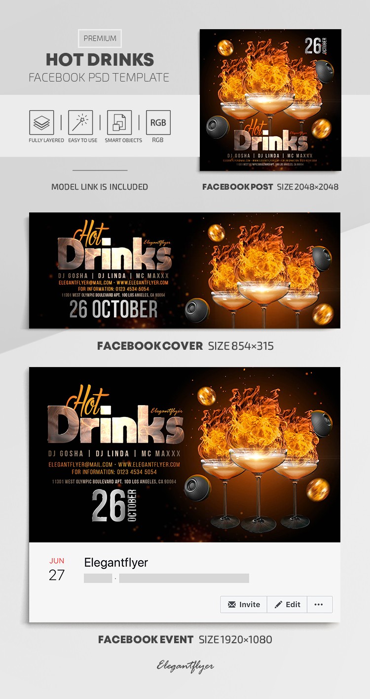 Hot Drinks Facebook by ElegantFlyer