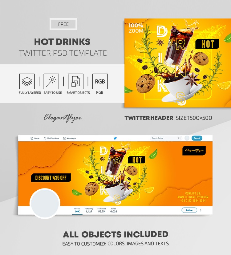 bebidas calientes en Twitter by ElegantFlyer