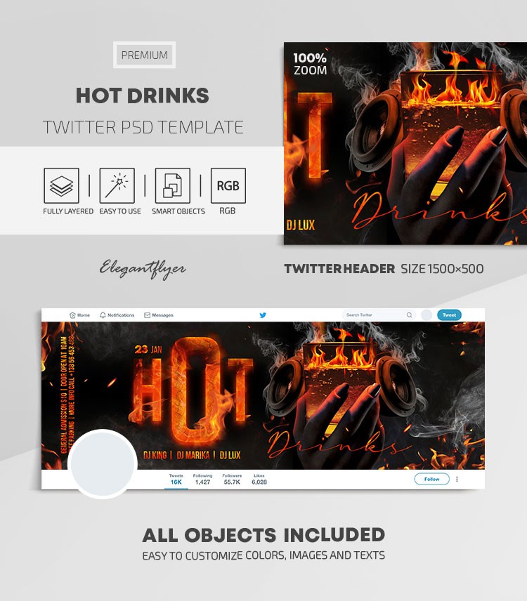 Hot Drinks Twitter by ElegantFlyer